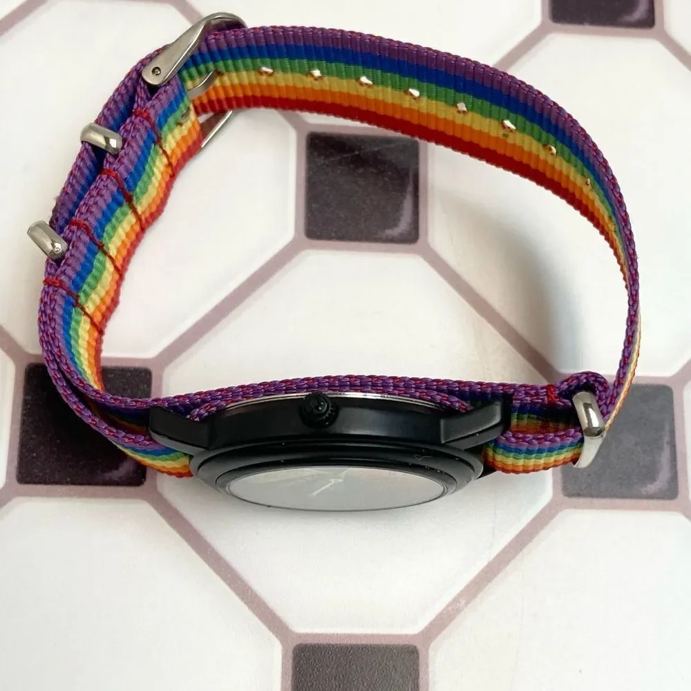 Vintage 1996 Joe Boxer X Timex Wheel of Fortune Men's Unisex Watch Rainbow Strap